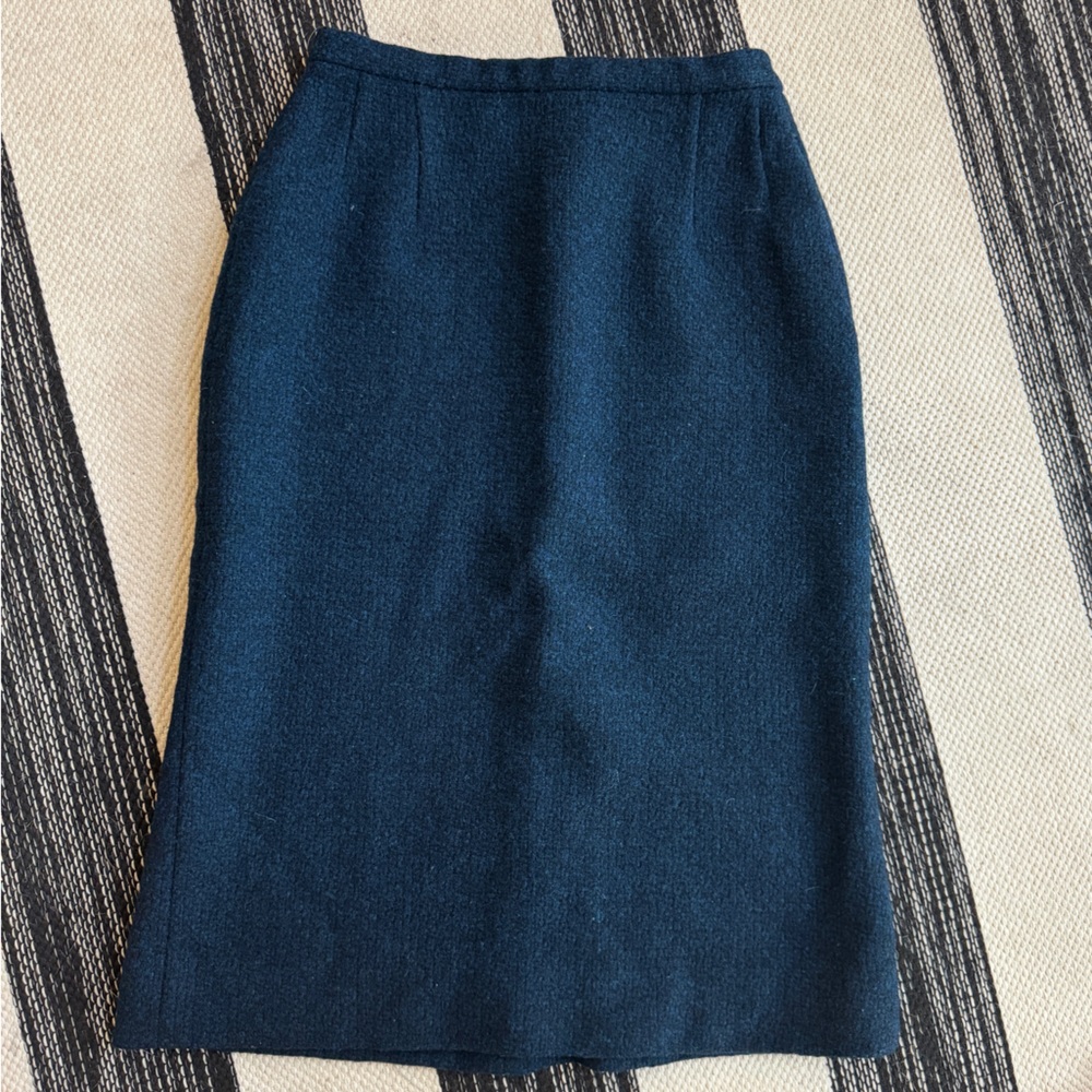 Pendleton Skirts Womens Vintage Deep Blue‎ Wool Midi Skirts Size 12